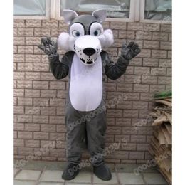 Simulation gray wolf Mascot Costumes Christmas Halloween Fancy Party Dress Cartoon Character Carnival Xmas Advertising Birthday Party Costume Outfit