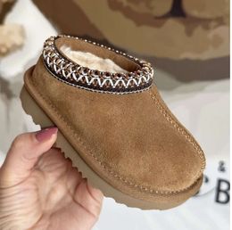 UGGsity Australia Kids Toddler Cute Tasman Ii Slippers Tazz Baby Shoes Chestnut Fur Slides Sheepskin Fashion Ultra Mini Boot Winter Mules Slip-on Suede Booties DF170