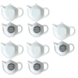 Cups Saucers 10 Pcs Ceramic Special Teabag Dishes Decorative Tray Delicate Dish For Replace Home Coffee Station Kitchen