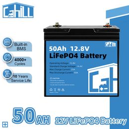Grade A Lifepo4 Battery Pack Built-in BMS 12V 50AH Rechargeable Lithium Iron Phosphate Cell for Solar Boat RV EV Golf Cart