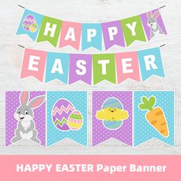 Banner Flags Easter Bunny Egg Glasses hat photo Prop 29-piece set party decoration photo props paper party props free shiping by DHL