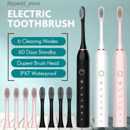 Toothbrush Sonic Electric Toothbrush for Adult Smart Timing Tooth Brush Teeth Whitening Fast USB Rechargeable 4 Toothbrush Replacement Head Q231117