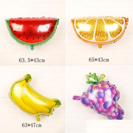 Party Decoration Mexico Food Festival Fruit Balloons Tropical Cactus Pineapple Watermelon Aluminum Film Inflation Balloon Lx2942 Dro Dh54C