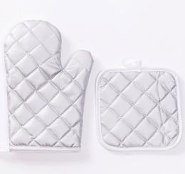 DHL50sets Oven Mitts Sublimation DIY White Blank Polyester Bakeware Glove for Kitchen Cooking Baking