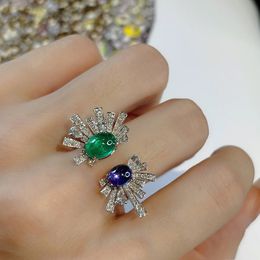 Sunflower Finger Ring White Gold Filled Party Wedding band Rings for Women Bridal Gemstones Promise Engagement Jewellery