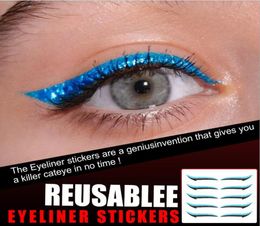 5pairsset Eyelid Line Stick Reusable eyeliner stickers Cat Eye Makeup Double Eyelid Sticker Eyeliner Makeup Sticker6632027