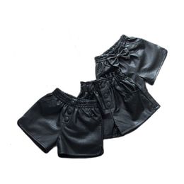 Shorts Spring Summer Autumn Girls Fashion Pu Leather Shorts Three Designs 230417