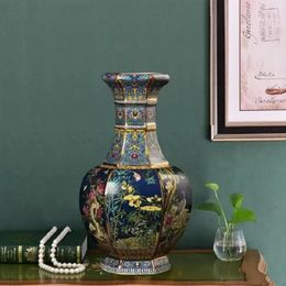 Vases Ceramic Vase 24CM Antique Collection Living Room Decoration Enamel Porcelain Home Furnishing Ornaments Housewarming Gift