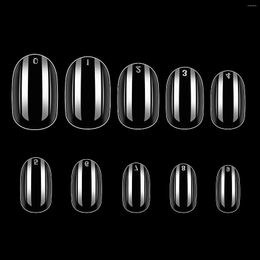 False Nails MakarShort Oval Tips 500 Pcs Round Clear Natural Full Cover Acrylic UV Gel Press On Nail