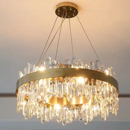 New Luxury Crystal Chandelier Bedroom Dining Room Pendant Light Simple High-end Hanging Indoor LED Lighting Decorative Lamps