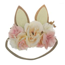 Hair Accessories 10PCS Ear Headband Baby Girl Born Easter Flower Crown Nylon Infant Kidocheese1244M