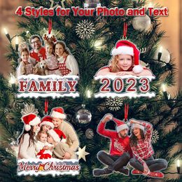 Christmas Decorations Personalized Po Christmas Ornaments Custom Acrylic Ornaments with Picture Text Customized Family Couple Wedding Annivers 231117