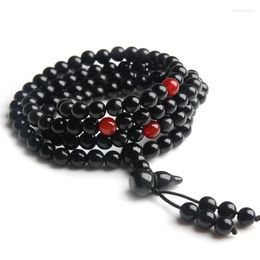 Strand Multi-circle Natural Crystal Men Obsidian Wrap Bracelet Female Korean108 Beads With Gourd Pendant Bracelets Fewelry For Couple