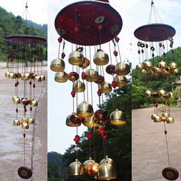 Decorative Figurines Good Luck Wood Copper Bells Home Decor Wind Chimes Hangings Outdoor Garden Yard Windchime