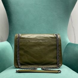10A Mirror quality designer Niki Woman Meenger Handbag Real Leather Courier Bag Backpack Crobody 28cm Capacity Green Sier Hardware Bag