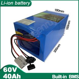 60V 40Ah 150A Li ion With Charger Lithium Polymer Battery Pack Perfect For 8000W Tricycle Motorcycle E-bike Bike Scooter