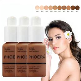 Foundation PHOERA 3PCS/Lot Liquid Foundation Set Concealer Brighten Waterproof Full Coverage Professional Matte Base Make Up TSLM1 231116