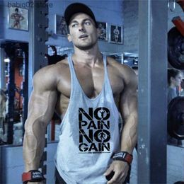 Men's Tank Tops Gyms Workout Sleeveless Shirt Stringer Tank Top Men Bodybuilding Clothing Fitness Mens Sportwear Vests Muscle Singlets T230417