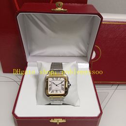 2 Colour Mens With Box Papers Watch Real Photo Men's W2SA0009 Automatic Roman Dial 18K Yellow Gold Two Tone Steel Men Bracelet WSSA0018 Mechanical Watches