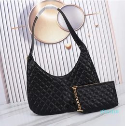 2023-Luxury brand Name Bag Tote Underarm Bag Shopping bag Chain Gold label leather Crossbody bag two-piece black fashion One shoulder bag with purse