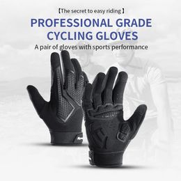 Sports Gloves Spring Autumn MTB Bicycle Breathable Anti slip Shock Absorbent Touch Screen Black Tactical Motorcycle 231117