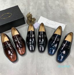 2023 new Top Mens Loafers Designers Shoes Genuine Leather Men Fashion Business Office Work Formal Dress Shoes Brand Designer Party Weddings Flat Shoe 38-45