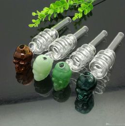 Smoking Pipe Mini Hookah glass bongs Colourful Metal Shape Multi coil wire skeleton glass wok