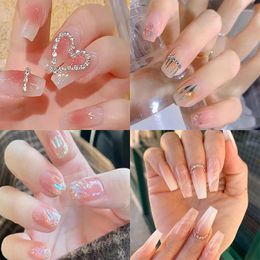 False Nails Manicure Drill Long Fake Products Reusable Adhesive Nail Supplies Glue Press Things Full Cover Tips Accessories Art