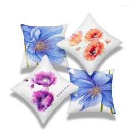 Pillow 4pc Home Decoration Set Of 4 Spring Floral Painting Printed Decorative Decor Sofa Throw Cover