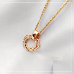 Pendant Necklaces Light Luxury Fashion Crystal Spiral Female Temperament Marking