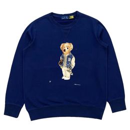 blue Men's Sweatshirt 2023 New Pullover Men's Coat Winter Teddy Bear Print Long Sleeve Casual Plus Size Fashion s-2XL