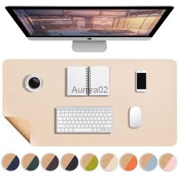 Mouse Pads Wrist Rests Home Office Cork Desk Mat Dual-Sided Desk Pad Pu Leather Large Mouse Pad Laptop Desk Mat Keyboard pad Gaming Accessories YQ231117