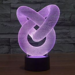 Abstract 3D Illusion LED Night Light Colour Change Touch Switch Table Desk Lamp #R21244c