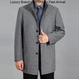 Men's Wool Blends en Long Overcoat Pea coat Autumn s Coats Winter Jacket Men Wool 231117