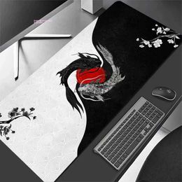 Mouse Pads Wrist Rests Mouse Pads Fish Taichi Neutral Table Mats Computer Mousepad Company Big Desk Pad 100x50cm Large Gamer Mousepads Mouse Mat YQ231117