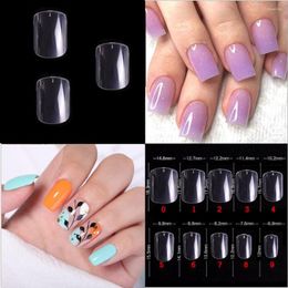 False Nails 500pcs Square Nail Tips Full Cover Clear Acrylic Fakse Short Tip Manicure Tool Art