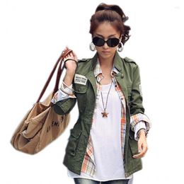 Women's Jackets Add 4 Colors! Military Jacket Women (no Plaid Blouse) Spring Autumn Army Green Embroidery Adjust Waist Coat Chaqueta Mujer