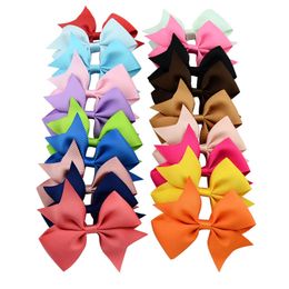 Girls Grosgrain Ribbon Hair Bows Barrettes Bow Solid Hairpin Hair Clip Handmade Bowknot Clip Kids Hair Accessories