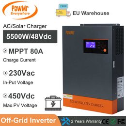 5500W 48V Pure Sine Wave Solar Inverter Built in MPPT 80A Solar Charger 230VAC Out put with Max PV 450VDC Support WIFI Module