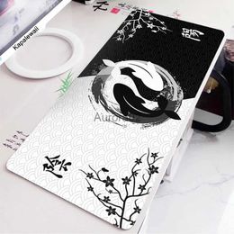 Mouse Pads Wrist Rests Koi Yinyang Black and White Mouse Pad Large Mausepad Xxl Deskmat Grey Keyboard Mouse Mat 1000x500 Carpet Extended Pad for Office YQ231117