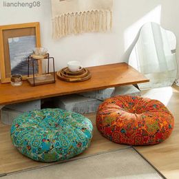 Cushion/Decorative New Cotton Floor Cushion Home Mat Large Round Cushion Soft Square Office Chair Cushion R231117