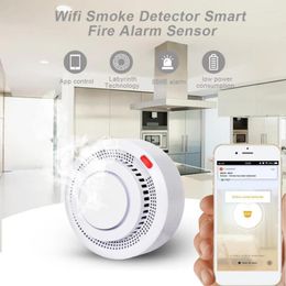 Aubess Tuya WiFi Smoke Alarm Fire Protection Detector Smokehouse Combination Home Security System Firefighters