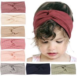 Baby Girls Cross Headbands Infant Knot Elastic Hairbands Children Hair Accessories Kids headdress Headwear Solid Color