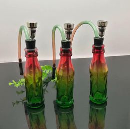 Smoking Pipe Mini Hookah glass bongs Colourful Metal Shape Coloured cola bottle, glass hookah bottle