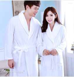 Women's Sleepwear Long Sleeved Pyjamas Men's Winter Lovely Coral Fleece Bathrobes Velvet Couples Homewear Girls Warm Robes Corals