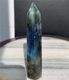 natural labradorite stone wand blue moon Stone crystal point crystal wand rock healing crystal gift polished crafts for 9921592