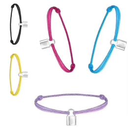 New Brand Women Lover Bangle Handmade Adjustable Rope Chain Bracelet Charm Lock Pendant Titanium Stainless Steel for gift With letter ZZ