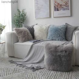 Cushion/Decorative Nordic Plush case Wool Faux Fur Cushions Sofa Bed Long Hair Cushion Home Wedding Decoration