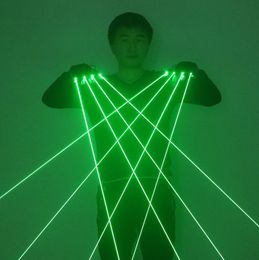 Novelty Party Supplies Green Red Laser Gloves Multi-line 4 Heads Beam Light Stage Performance Props For DJ Disco Music Festival Live Nightclub Club Show