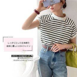 2023 Estate New Slim Solid Casual T-shirt a maniche corte da donna Mezza collo alto Top Giappone e coreano Casual Young Fashion Girl Tee